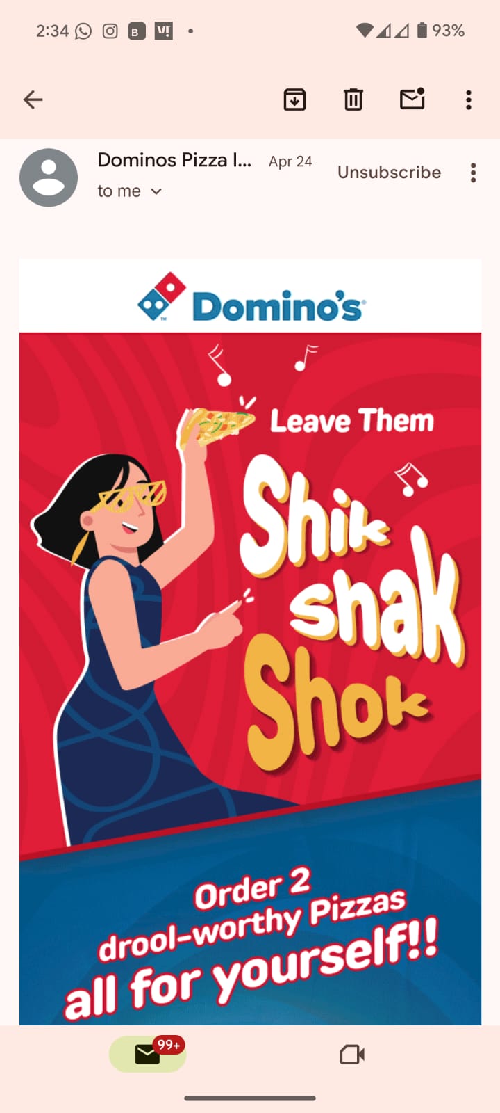 Email marketing dominos
